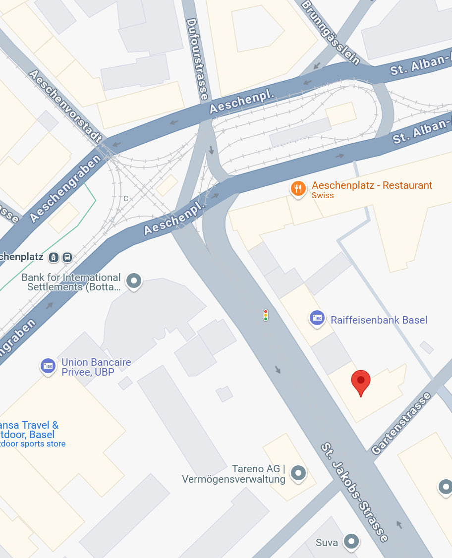 Map showing DigiFlow's office at St. Jakobs-Strasse 17, Basel